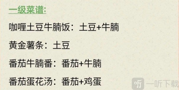 我的休闲时光菜谱都有什么 我的休闲时光菜谱大全